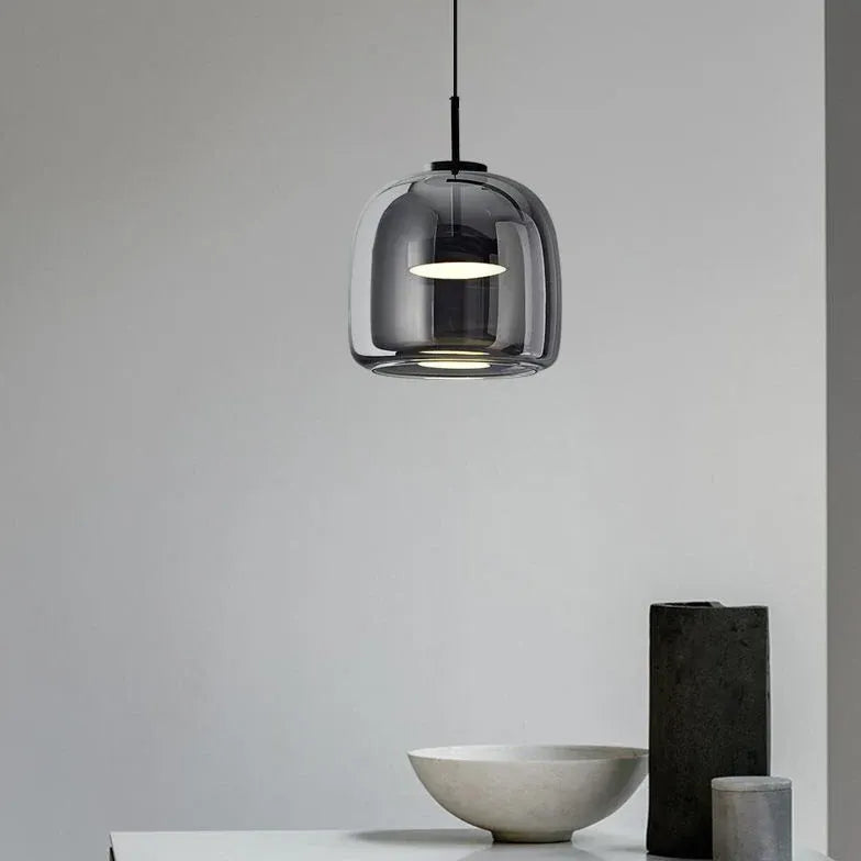 Black Transparent Glass Bedroom Pendant Light