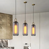 Smoke Grey Frosted Glass Industrial Pendant Light