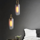 Smoke Grey Frosted Glass Industrial Pendant Light