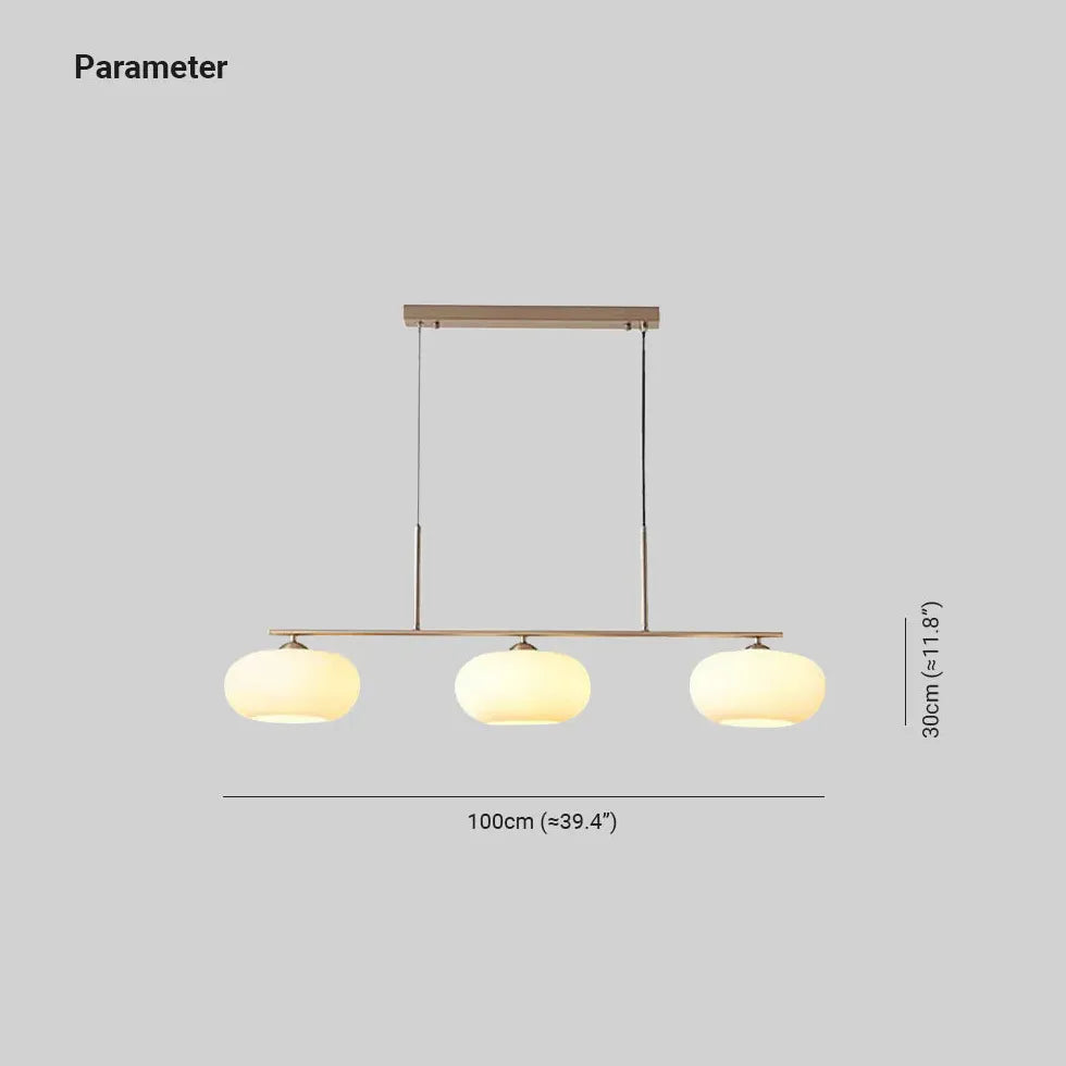 Lámpara colgante moderna de cocina con 3 luces LED