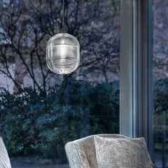 Lámparas colgantes vidrio transparente con estilo moderno para dormitorio