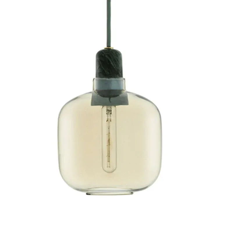 Smoke Grey Transparent Glass Cylindrical Pendant Light