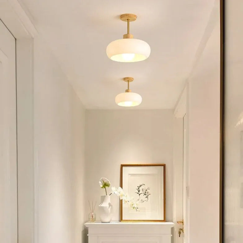 Milky White Glass Modern Hallway Ceiling Light