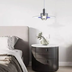 Lámpara colgante de vidrio estilo moderno de plato volador nórdico