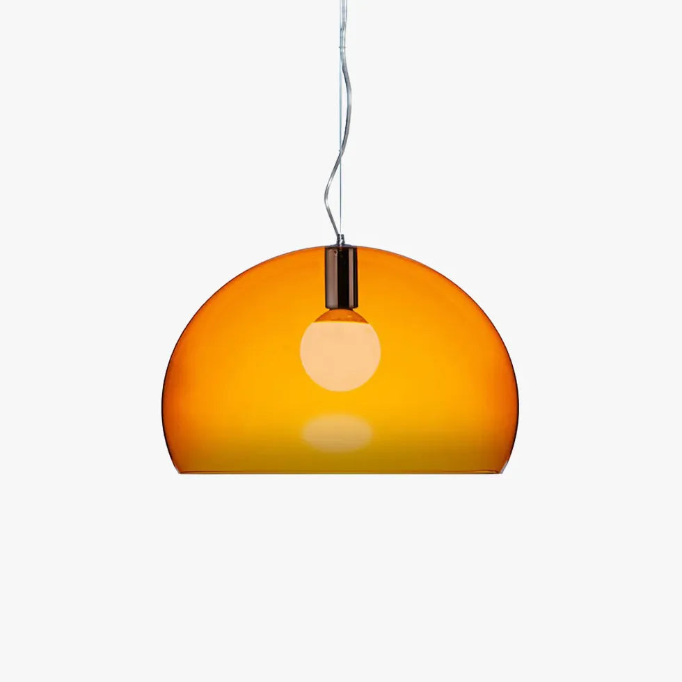 Orange Semi-Circular Glass Modern Pendant Light