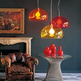 Orange Semi-Circular Glass Modern Pendant Light