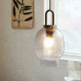 Irregular Shaped Clear Glass Vintage Pendant Light