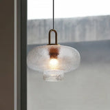 Irregular Shaped Clear Glass Vintage Pendant Light