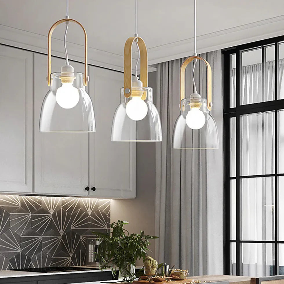 Transparent Glass Modern Dining Room Pendant Light