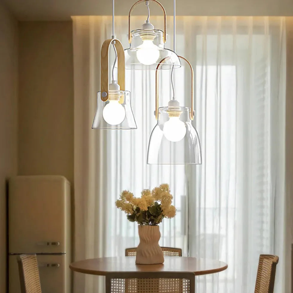 Transparent Glass Modern Dining Room Pendant Light