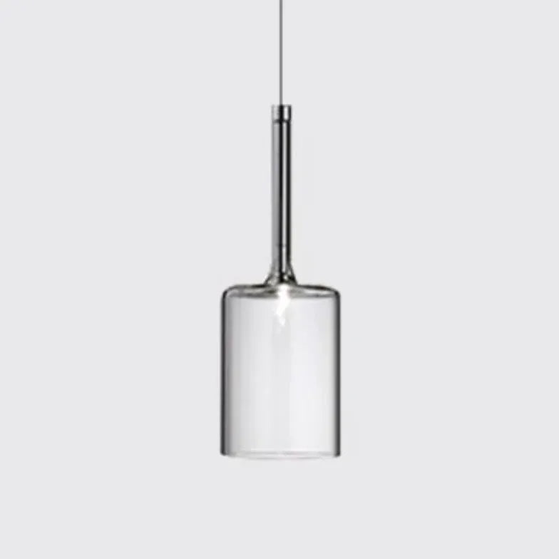 Colored Cylindrical Glass Living Room Pendant Light