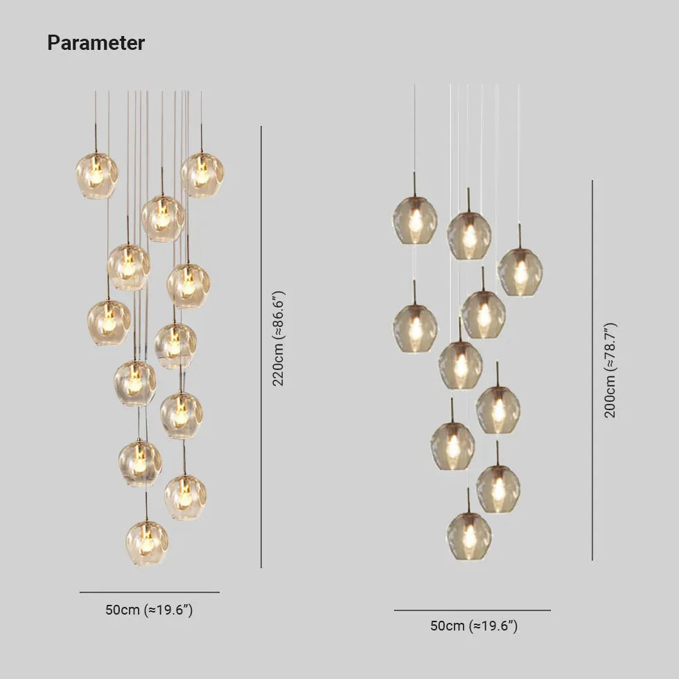 Vertical Water Drops Glass Chandelier