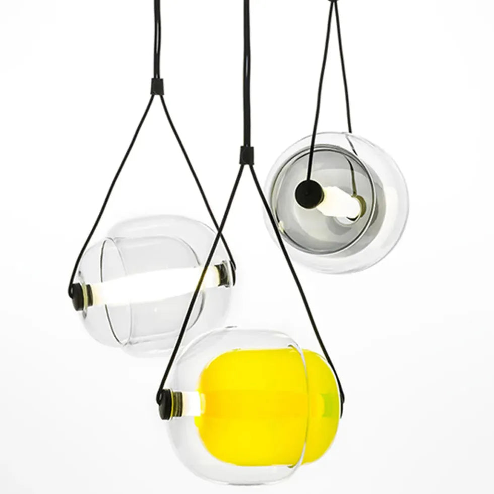 Spherical Modern Transparent Glass Pendant Light