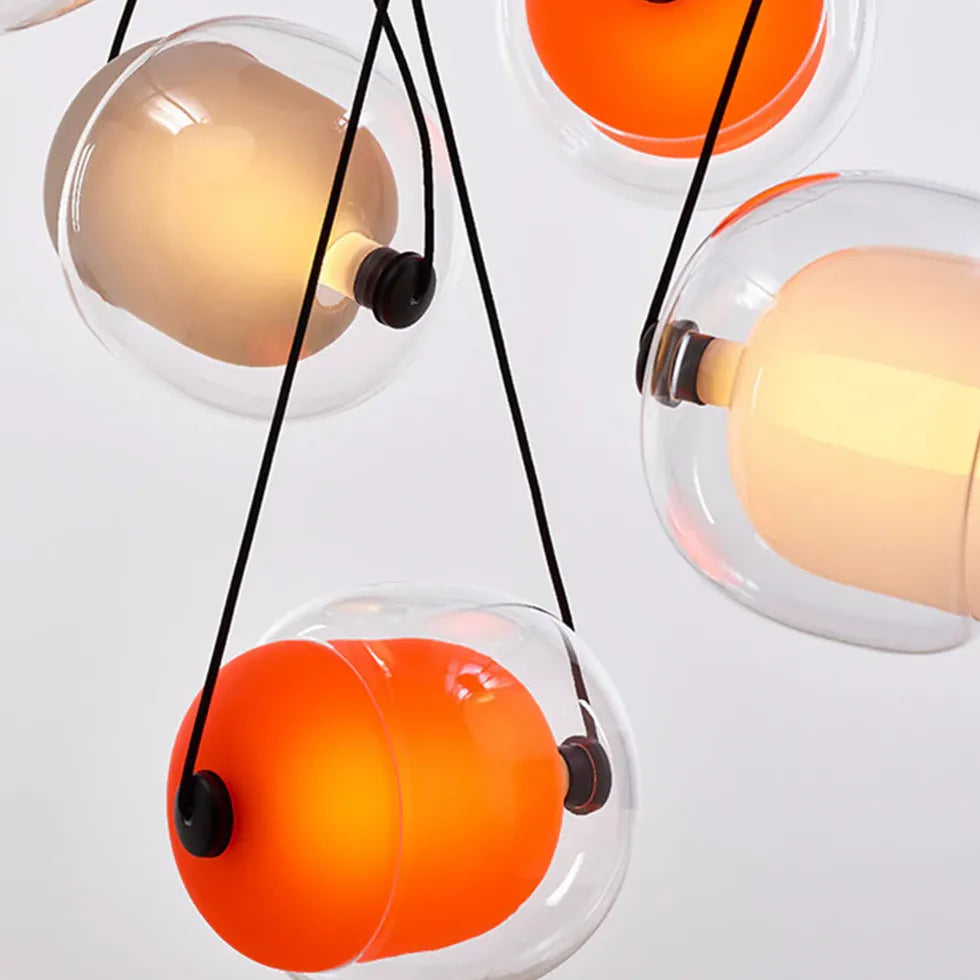 Spherical Modern Transparent Glass Pendant Light