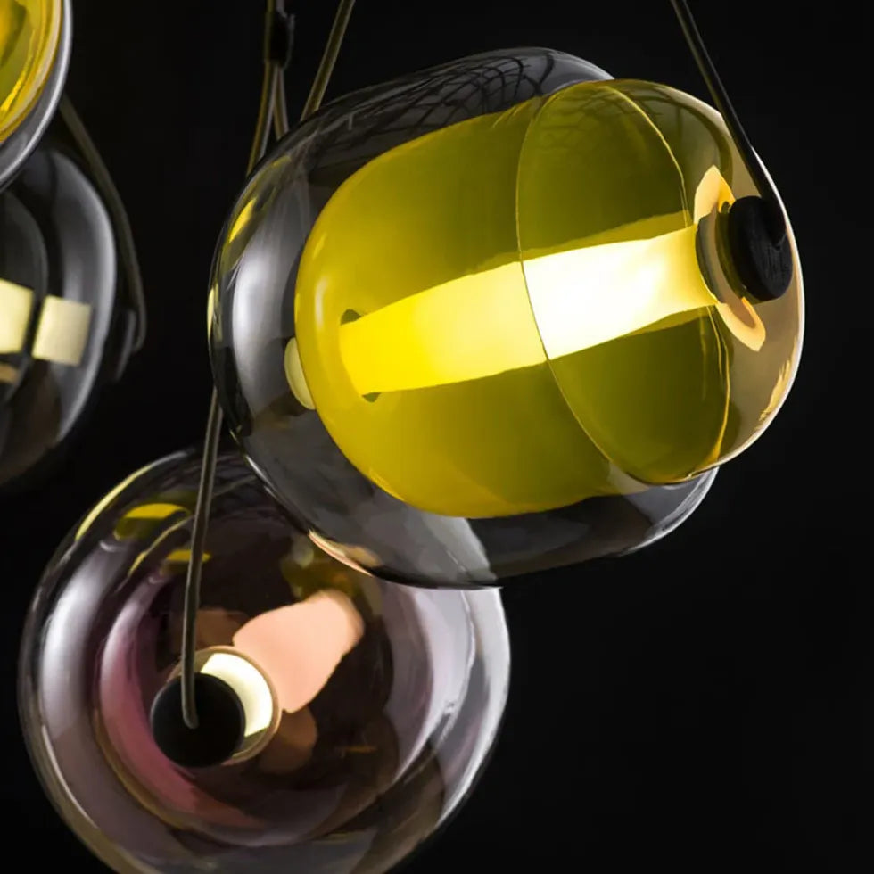 Spherical Modern Transparent Glass Pendant Light