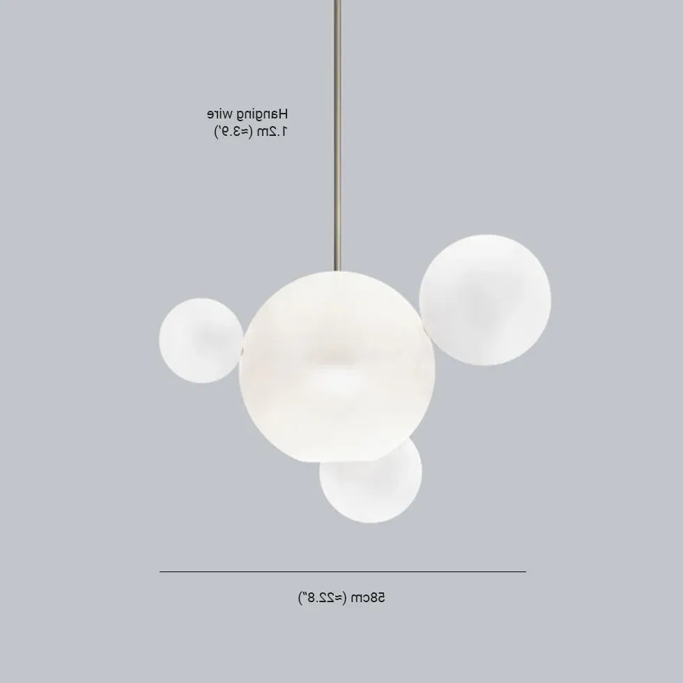 Bubble Clear Glass Gold Pendant Light