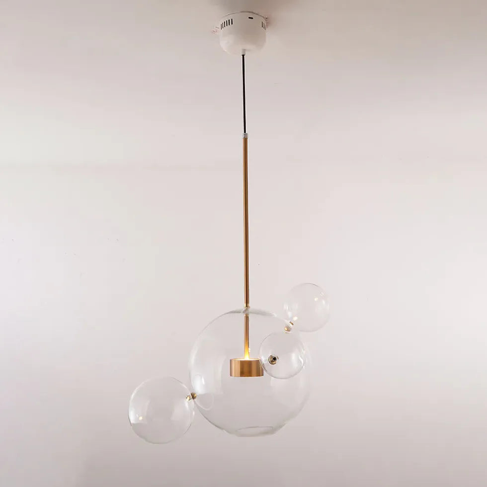 Bubble Clear Glass Gold Pendant Light