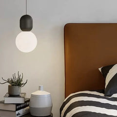 Lampara minimalista de techo estilo nórdico vidrio dormitorio