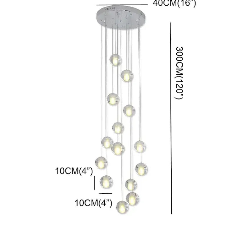 Lámpara colgante esférica moderna con múltiples luces para sala de estar