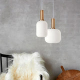 White Glass LED for Bedroom Pendant Light