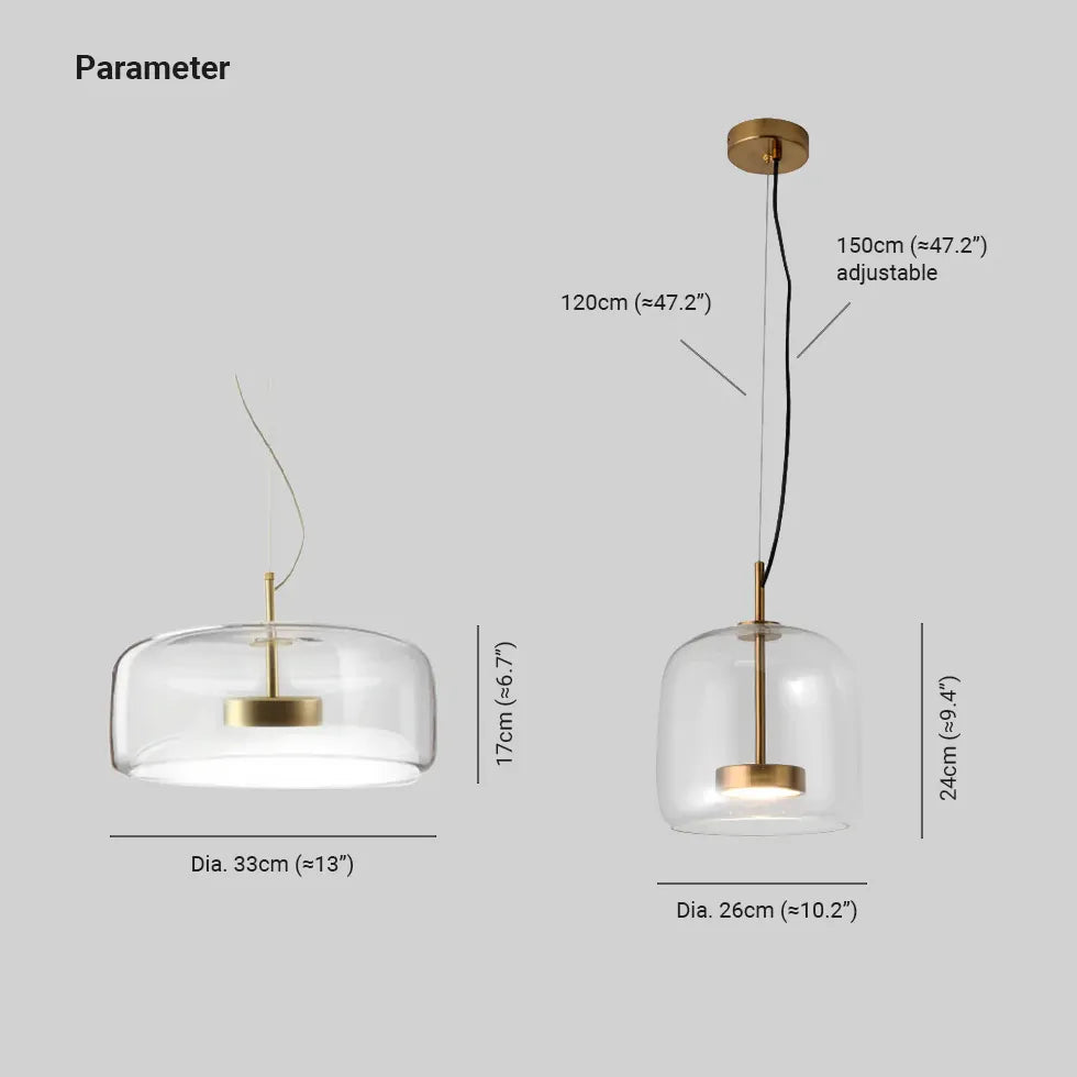 Lámpara colgante LED de vidrio moderna para comedor