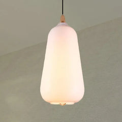 Lampara colgante nordica blanca vidrio dormitorio