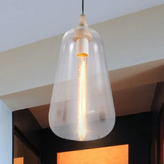 Lampara colgante nordica blanca vidrio dormitorio