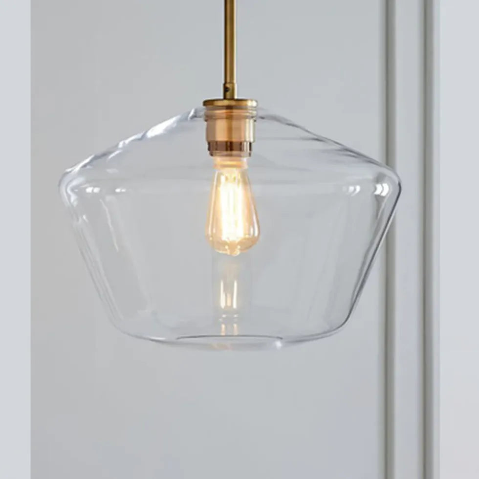 Polygonal Clear Glass Industrial Pendant Light