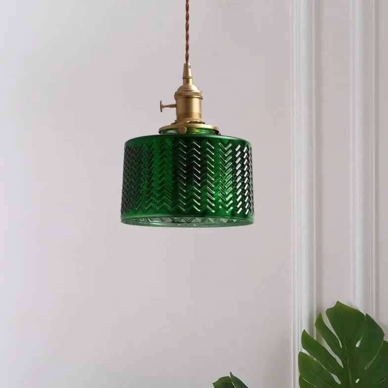 Green Dining Room vintage pendant light