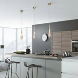 Water Droplet Linearity Gold Kitchen Pendant Light