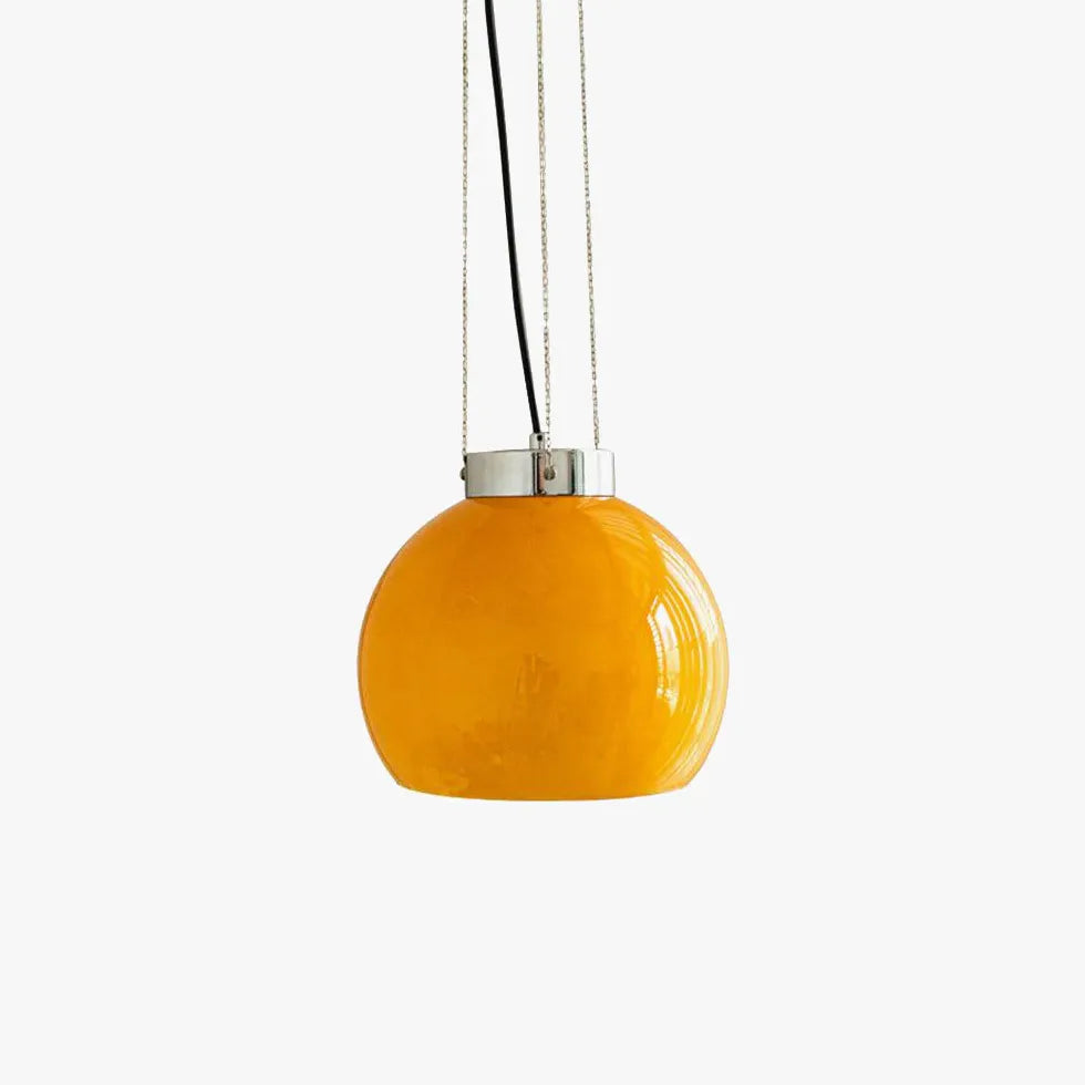 Yellow Vintage Glass for Bedroom Pendant Light