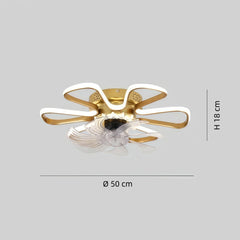 Ventilador de techo en forma de flor LED oscilante Ø50 cm para dormitorio