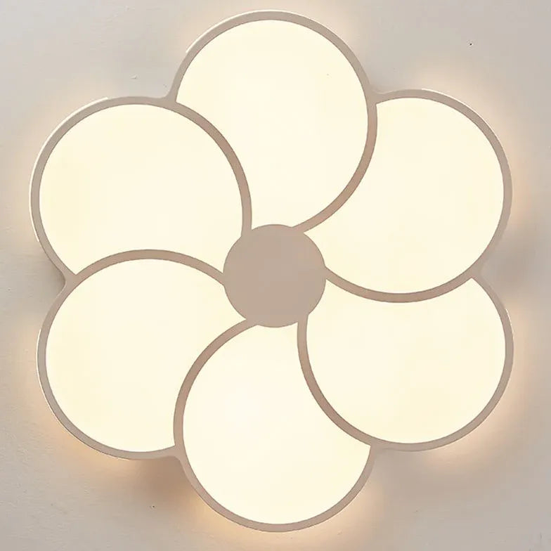 Lámpara colgante LED blanca con forma de flor 