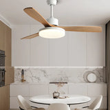 Faux Wood White Bedroom Fan Light