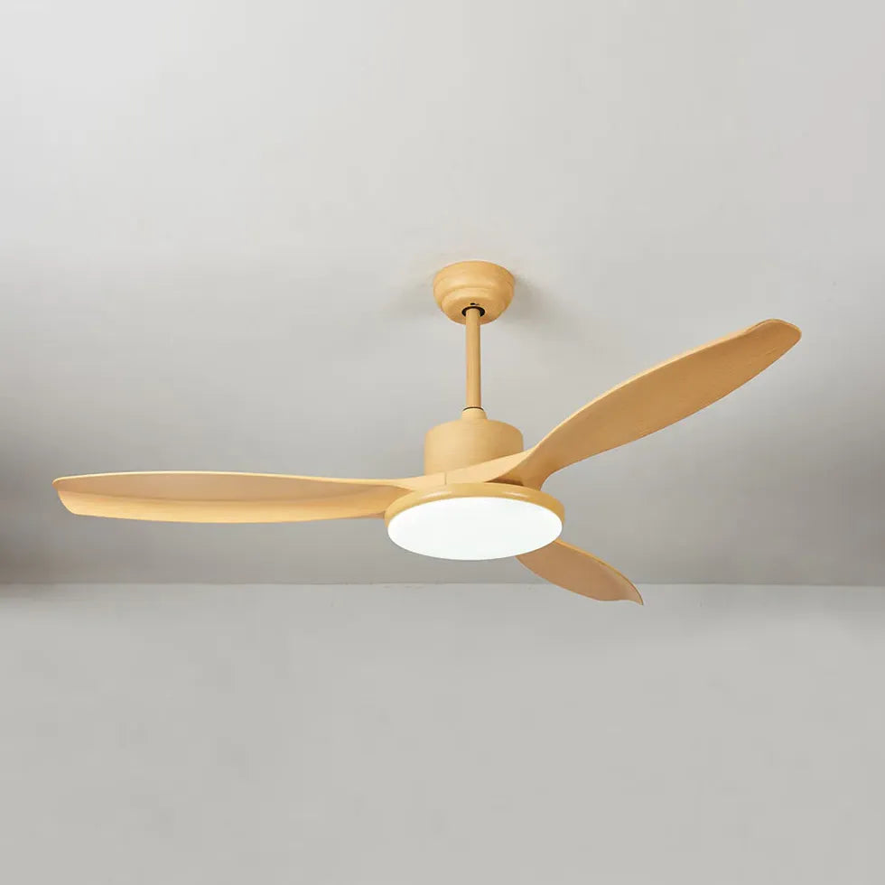 Faux Wood Modern Living Room Fan Light