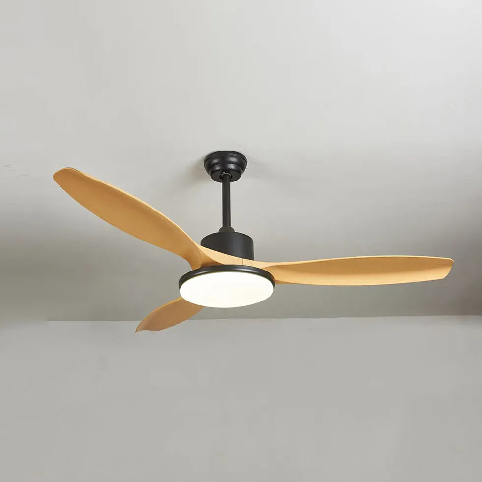 Faux Wood Modern Living Room Fan Light