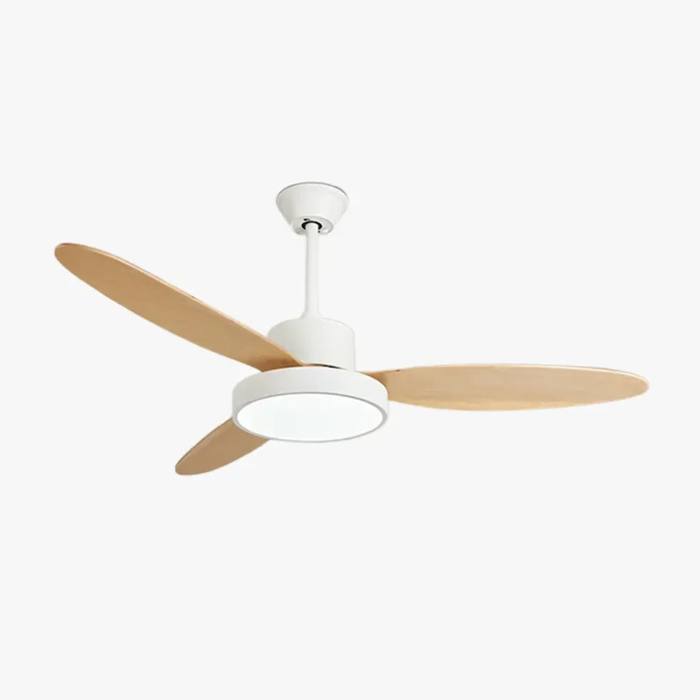 Ventilador de techo motor DC con luz estilo nórdico para sala