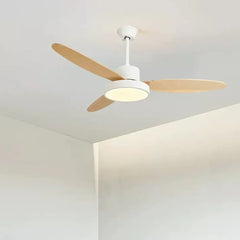 Ventilador de techo motor DC con luz estilo nórdico para sala