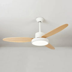 Ventilador de techo motor DC con luz estilo nórdico para sala