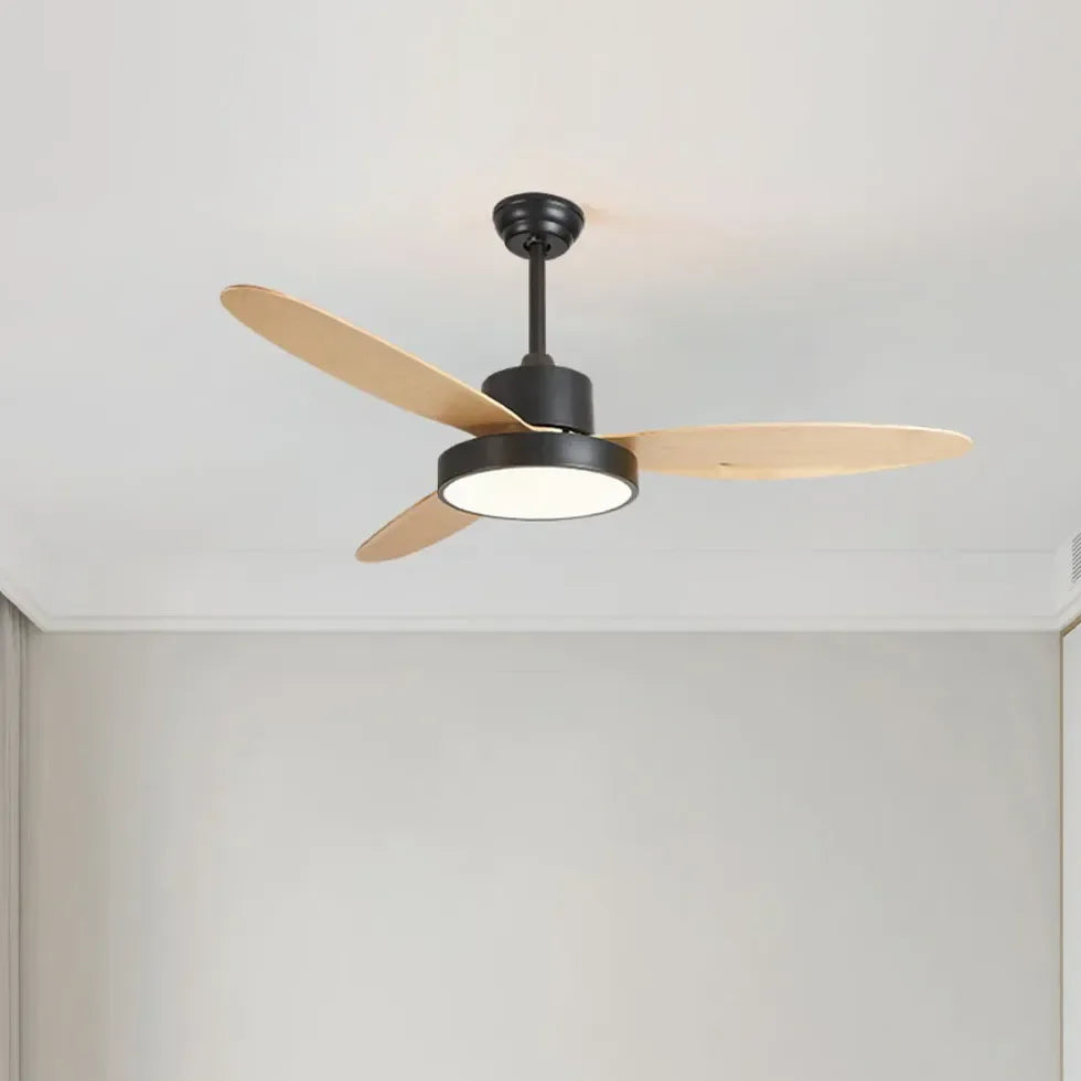 Ventilador de techo motor DC con luz estilo nórdico para sala
