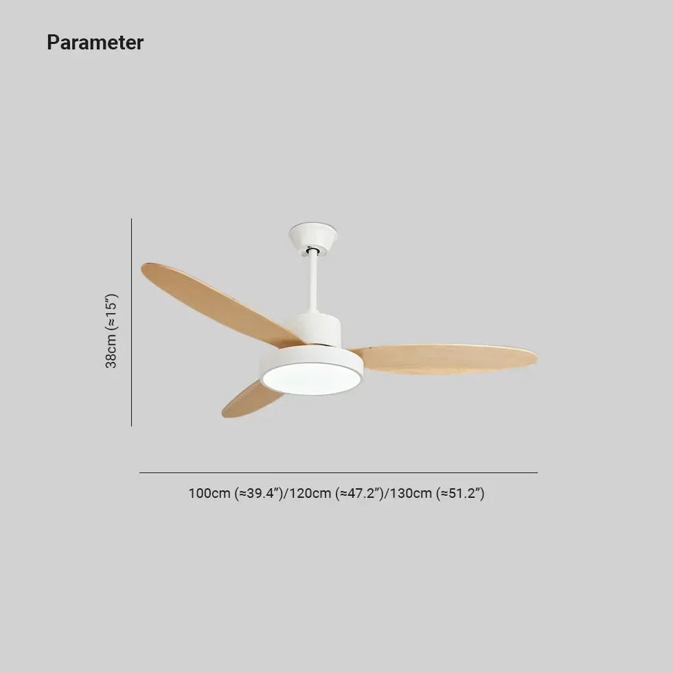 Ventilador de techo motor DC con luz estilo nórdico para sala
