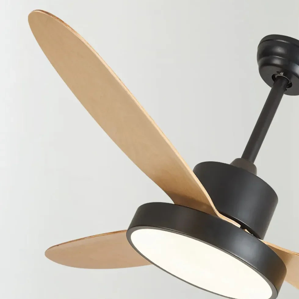 Ventilador de techo motor DC con luz estilo nórdico para sala