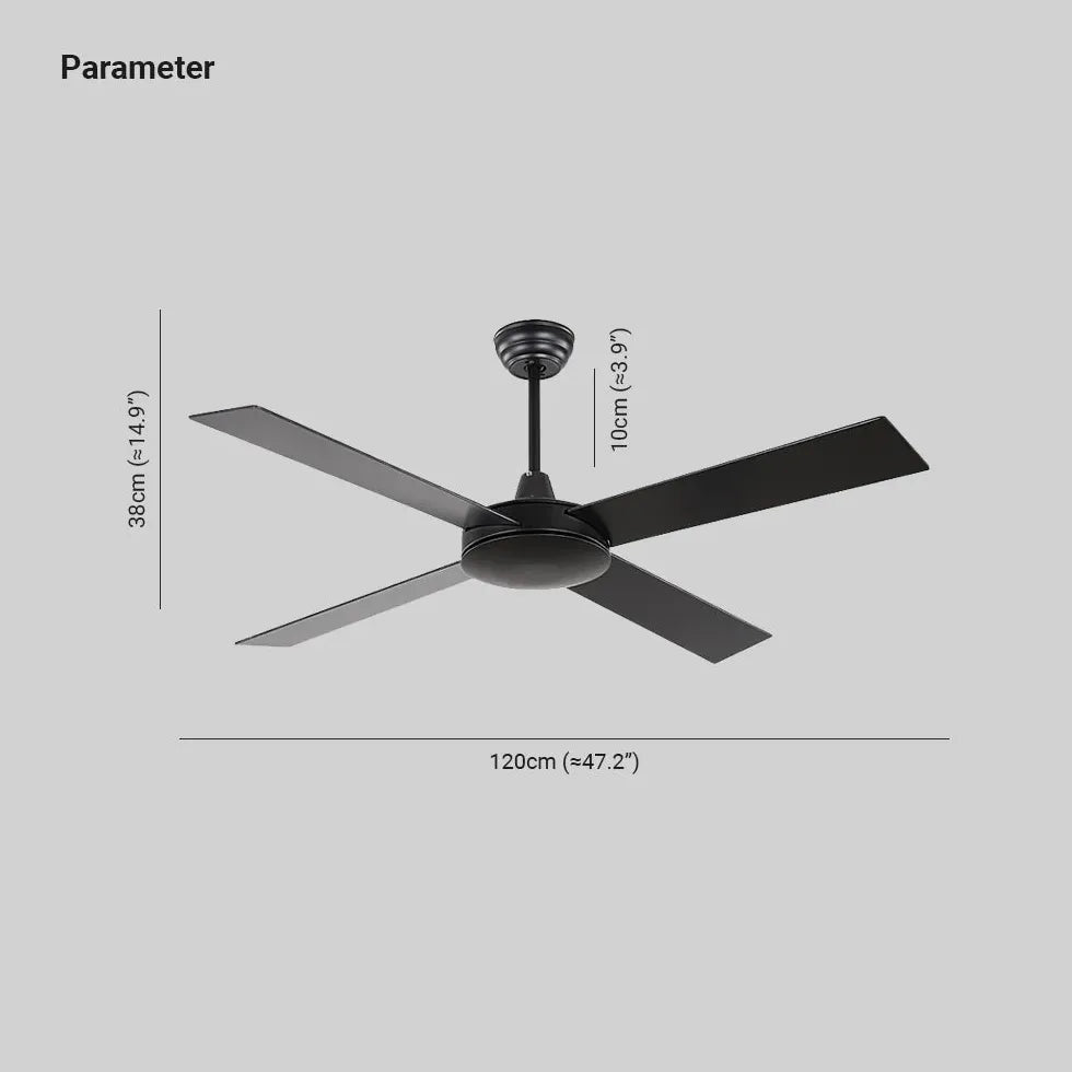 Lámpara ventilador negra industrial para salón