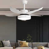 Streamlined White Modern Restaurant Ceiling Fan Light