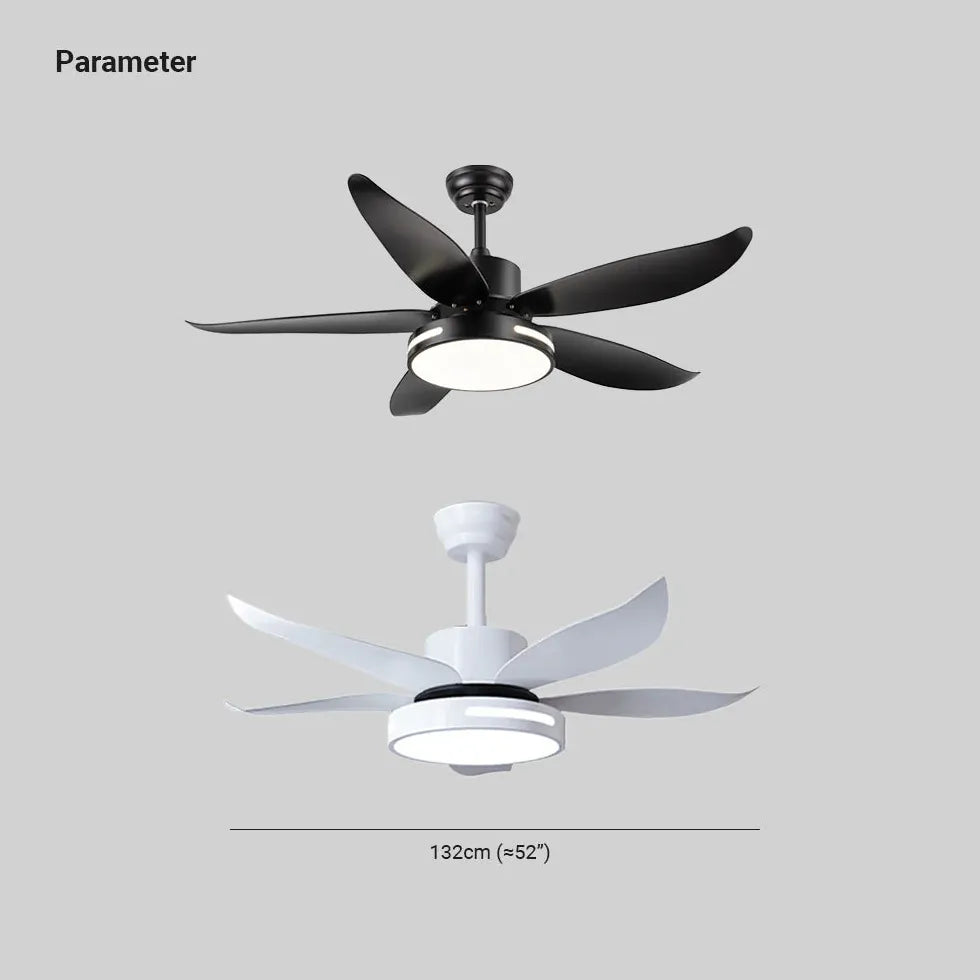 Streamlined White Modern Restaurant Ceiling Fan Light