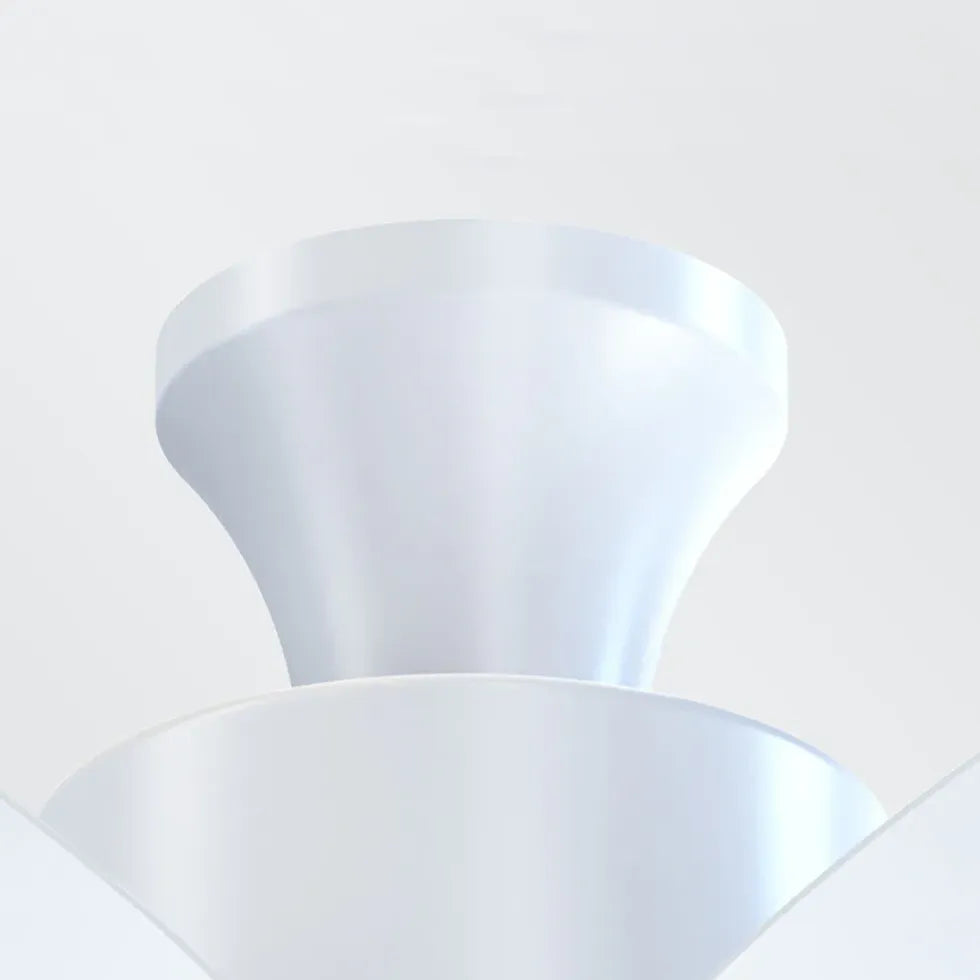 Streamlined White Modern Restaurant Ceiling Fan Light