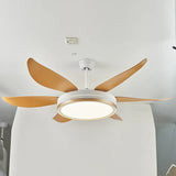 Wood Grain Modern Living Room Fan Light