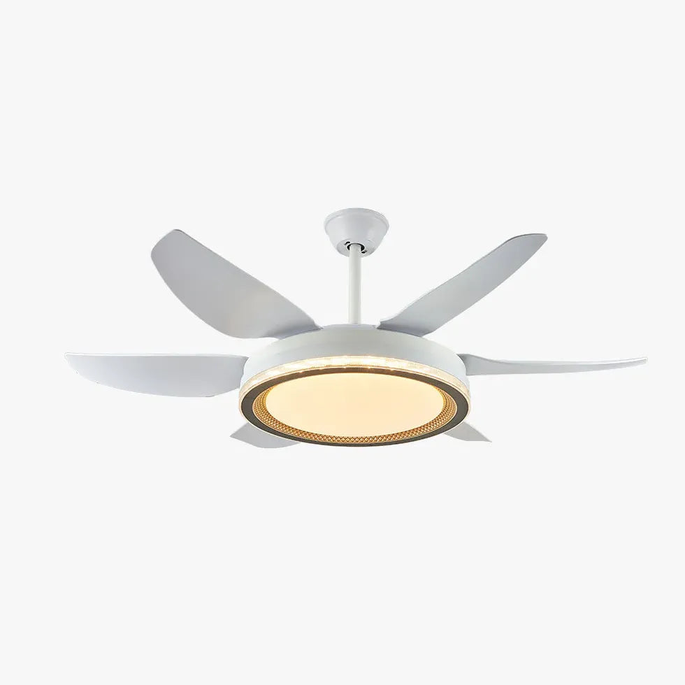 LED White Modern Living Room Fan Light