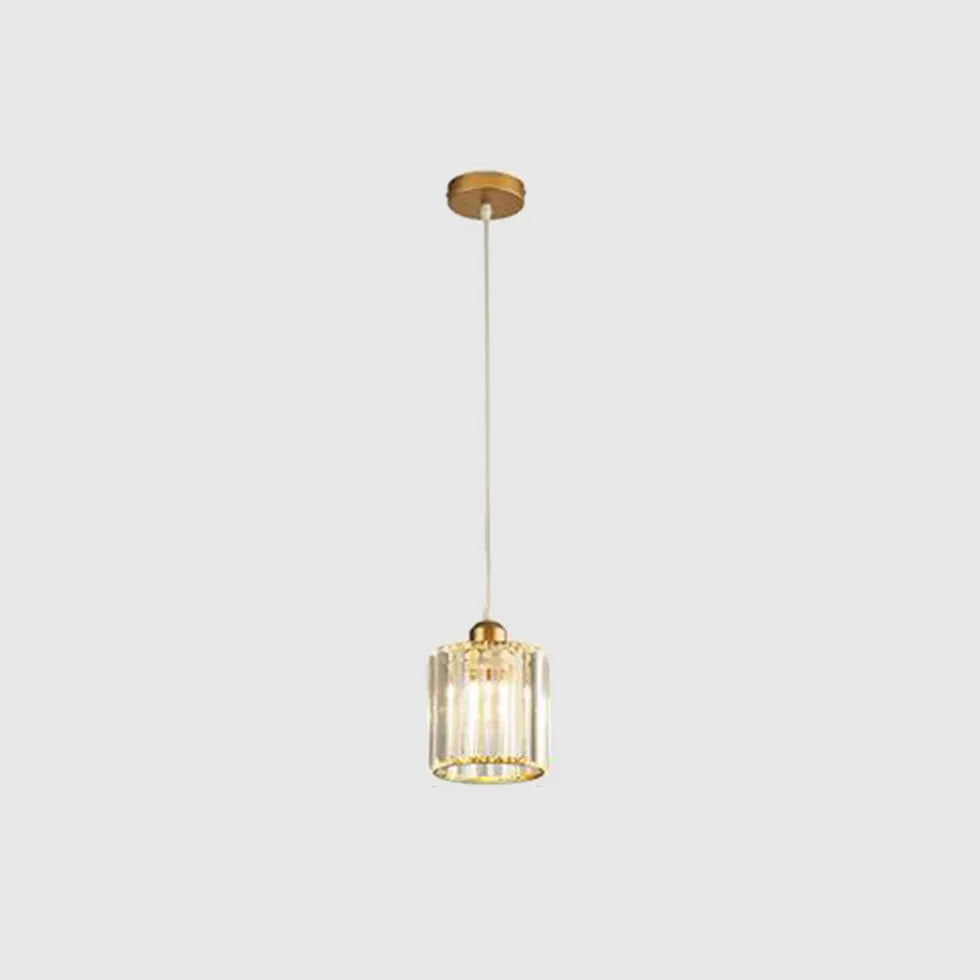 Transparent Cylindrical Glass Pendant Light