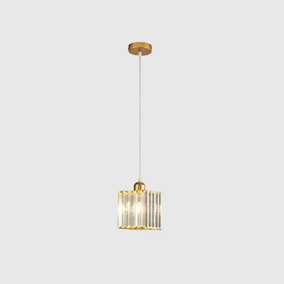 Transparent Cylindrical Glass Pendant Light